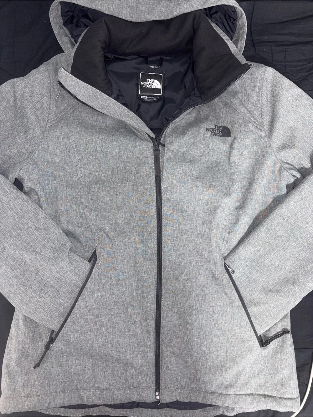 The North Face Men’s Light Gray Hooded Puffer Jacket